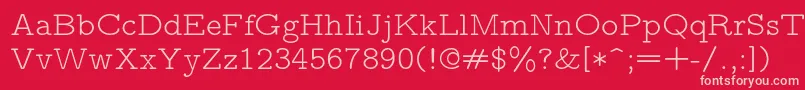 Lmmonoproplt10Regular Font – Pink Fonts on Red Background