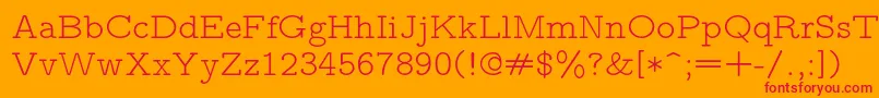 フォントLmmonoproplt10Regular – オレンジの背景に赤い文字