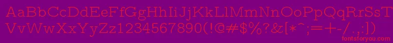 Lmmonoproplt10Regular Font – Red Fonts on Purple Background