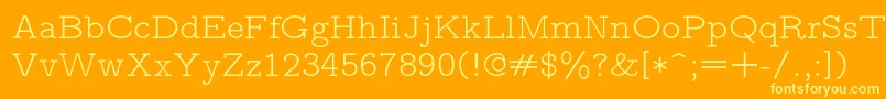 Lmmonoproplt10Regular Font – Yellow Fonts on Orange Background