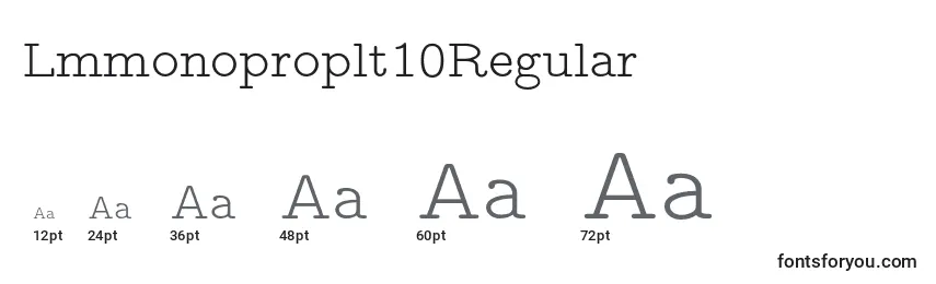 Rozmiary czcionki Lmmonoproplt10Regular