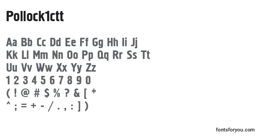 Pollock1cttフォント–アルファベット、数字、特殊文字