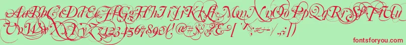 MutluOrnamental-Schriftart – Rote Schriften auf grünem Hintergrund