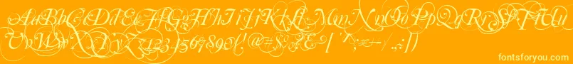 MutluOrnamental-Schriftart – Gelbe Schriften auf orangefarbenem Hintergrund