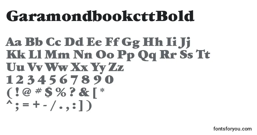 Czcionka GaramondbookcttBold – alfabet, cyfry, specjalne znaki