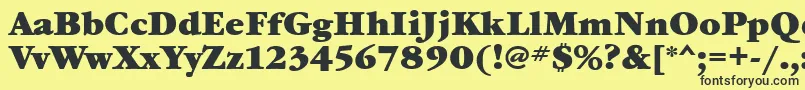 フォントGaramondbookcttBold – 黒い文字の黄色い背景