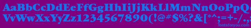 Шрифт GaramondbookcttBold – синие шрифты на фиолетовом фоне