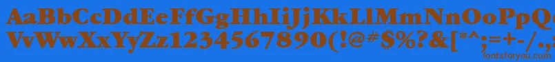 フォントGaramondbookcttBold – 茶色の文字が青い背景にあります。