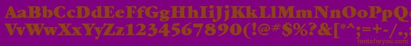 フォントGaramondbookcttBold – 紫色の背景に茶色のフォント