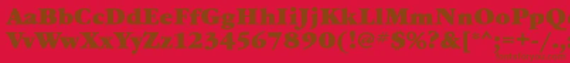 Czcionka GaramondbookcttBold – brązowe czcionki na czerwonym tle
