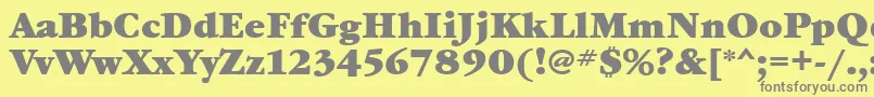 フォントGaramondbookcttBold – 黄色の背景に灰色の文字