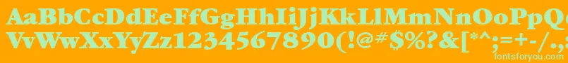 GaramondbookcttBold-fontti – vihreät fontit oranssilla taustalla