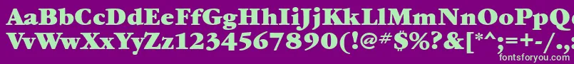 Шрифт GaramondbookcttBold – зелёные шрифты на фиолетовом фоне