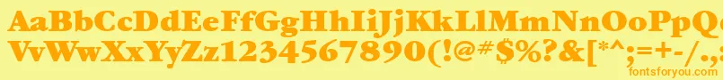 GaramondbookcttBold-fontti – oranssit fontit keltaisella taustalla