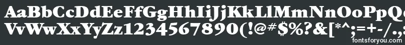 GaramondbookcttBold-fontti – valkoiset fontit mustalla taustalla