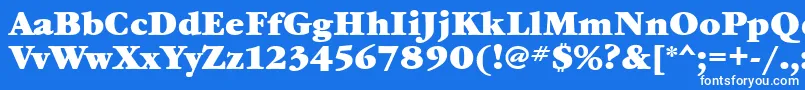 GaramondbookcttBold-Schriftart – Weiße Schriften auf blauem Hintergrund