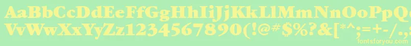 GaramondbookcttBold-fontti – keltaiset fontit vihreällä taustalla