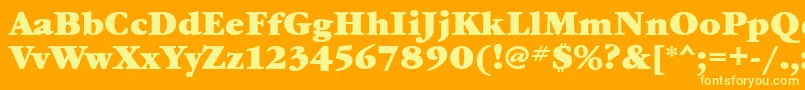 フォントGaramondbookcttBold – オレンジの背景に黄色の文字