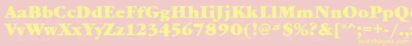 GaramondbookcttBold-Schriftart – Gelbe Schriften auf rosa Hintergrund