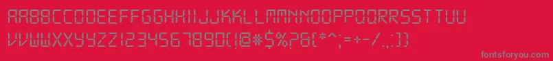 DsDigital Font – Gray Fonts on Red Background