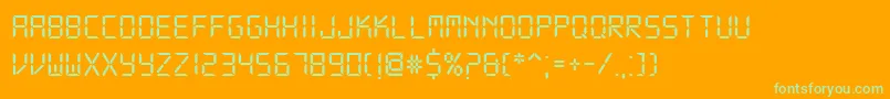 フォントDsDigital – オレンジの背景に緑のフォント