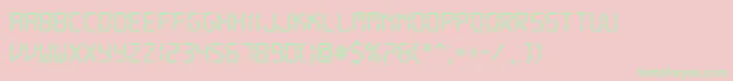 フォントDsDigital – ピンクの背景に緑の文字