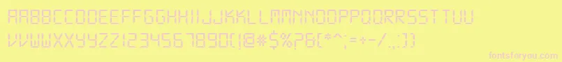 DsDigital Font – Pink Fonts on Yellow Background