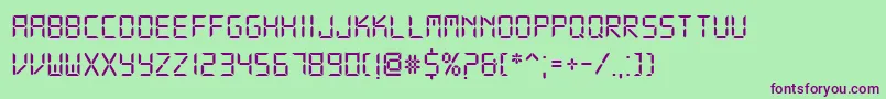 DsDigital Font – Purple Fonts on Green Background
