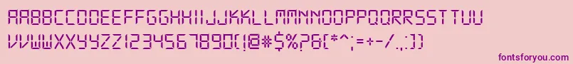 フォントDsDigital – ピンクの背景に紫のフォント