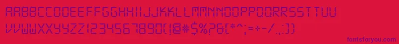 フォントDsDigital – 赤い背景に紫のフォント