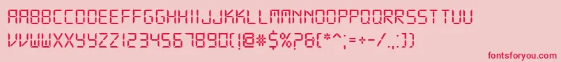 DsDigital Font – Red Fonts on Pink Background