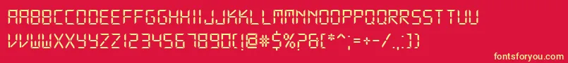 DsDigital Font – Yellow Fonts on Red Background
