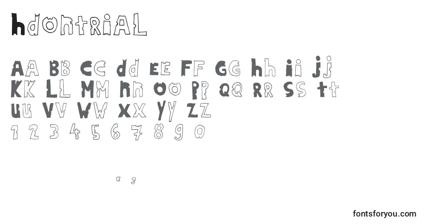 Schriftart Hdontrial (60356) – Alphabet, Zahlen, spezielle Symbole