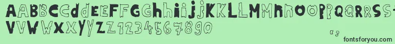 Hdontrial Font – Black Fonts on Green Background