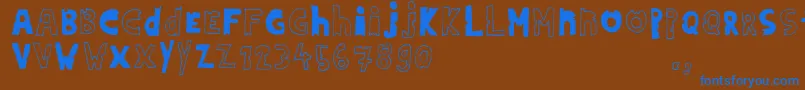 Hdontrial Font – Blue Fonts on Brown Background