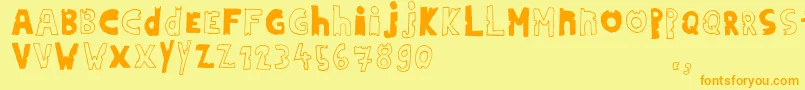 Hdontrial Font – Orange Fonts on Yellow Background