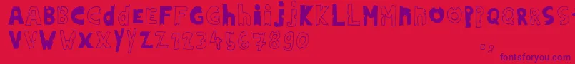 Hdontrial Font – Purple Fonts on Red Background