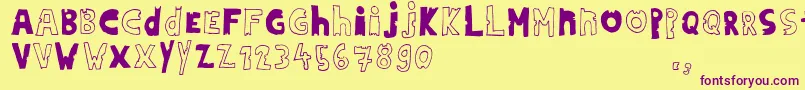 Hdontrial Font – Purple Fonts on Yellow Background