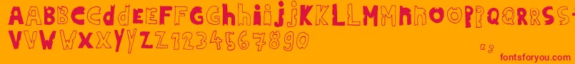 Hdontrial Font – Red Fonts on Orange Background