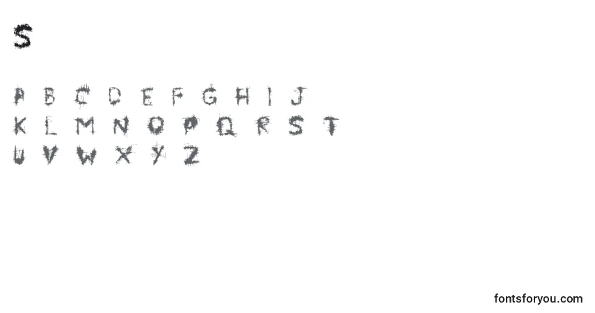 A fonte Symbiote – alfabeto, números, caracteres especiais