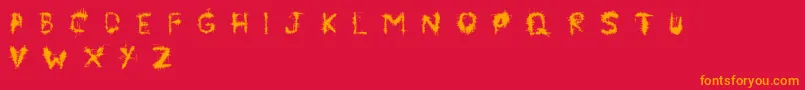 Symbiote Font – Orange Fonts on Red Background
