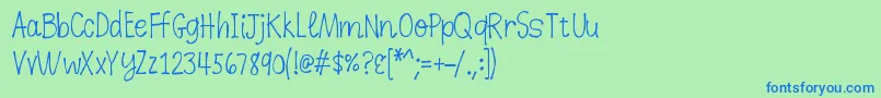 K26dewdropdaisies Font – Blue Fonts on Green Background