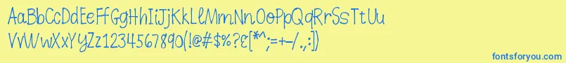 K26dewdropdaisies Font – Blue Fonts on Yellow Background