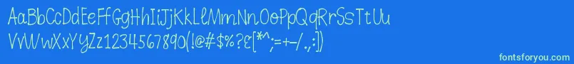 K26dewdropdaisies Font – Green Fonts on Blue Background