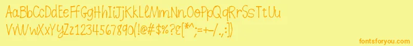 K26dewdropdaisies Font – Orange Fonts on Yellow Background