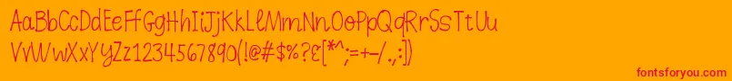 K26dewdropdaisies Font – Red Fonts on Orange Background