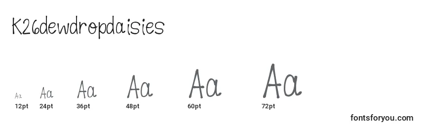 K26dewdropdaisies Font Sizes