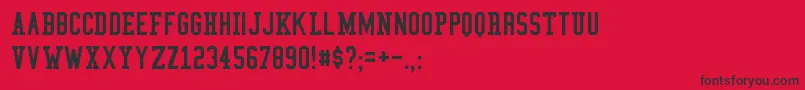 Czcionka CollegeCondensed – czarne czcionki na czerwonym tle