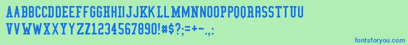Шрифт CollegeCondensed – синие шрифты на зелёном фоне