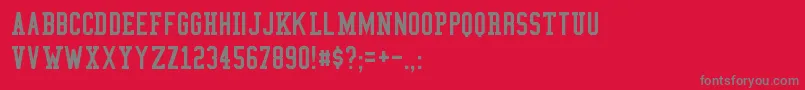 CollegeCondensed Font – Gray Fonts on Red Background